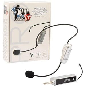 Canta Tu Wireless Head Microfoon - Draadloze hoofdband microfoon met ontvanger in de kleur zilver, compatibel met Zing Series 1 die Sie Pro zingen, Giochi Preziosi