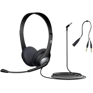 Cyber Acoustics AC-204 - Stereo-headset - 3,5 mm - Met Microfoonaansluiting voor Klaslokaal en Schoolonderwijs
