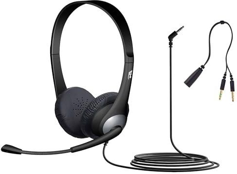 Cyber Acoustics AC-204 - Stereo-headset - 3,5 mm - Met Microfoonaansluiting voor Klaslokaal en Schoolonderwijs