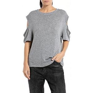 Replay T-shirt voor dames, M14 donkergrijs melange, S