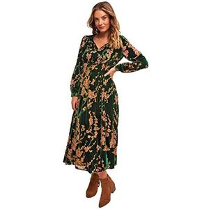 Joe Browns Jurk met V-hals en bloemenbloesemprint voor dames, Groen, 32