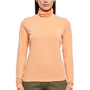 Urban Classics Dames Modal Turtleneck T-shirt met lange mouwen, oranje (papaya), 5XL