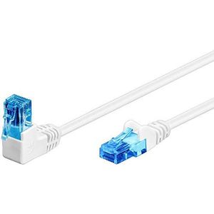 UTP CAT6A 10 Gigabit Netwerkkabel - 1 Kant Haaks - CCA - 0,25 Meter - Wit
