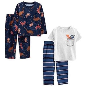 Simple Joys by Carter's Pyjamaset voor meisjes (verpakking van 2), Blauw/Grijs/Dinosaur, 6-9 maanden