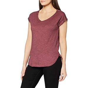 Urban Classics Dames Back Shaped Long T-shirt met Spray Dye kleuring, rood (bordeaux 606), XL
