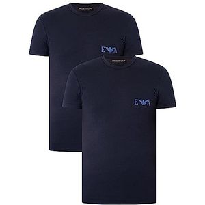Emporio Armani Heren T-shirt (verpakking van 2), marineblauw/marineblauw, M