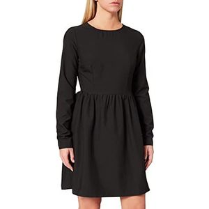 NA-KD Mini-jurk met lange mouwen voor dames, casual avondjurk, zwart, XL