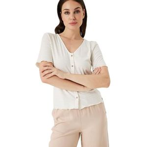 Garcia Dames T-shirt met korte mouwen, gebroken wit, XS, off-white, XS
