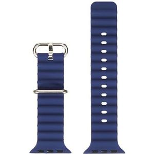 Compatibel met Apple Watch band 42/44/45 mm, voor dames en heren, ademende siliconen reservearmband, accessoires voor iWatch Ultra SE Series 8/7/6/5/4/3/2/10 DE-Qin-(2)-42 mm-10 blauw