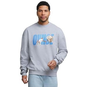 Mister Tee Ovhoe oversized ronde hals, Heather Grey, S Grote maten