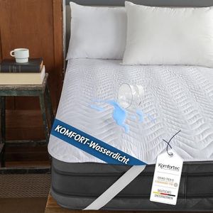 Komfortec Matrasbeschermer 180 x 200 cm met 100 g/m² vulling, waterdichte matrasbeschermer voor boxspringbed en matras, incontinentie-onderlegger, ademend, zonder knetterend