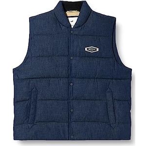 mustang Style Dennis Denim Quilt vest, donkerblauw 800, XL voor heren, Donkerblauw 800, XL