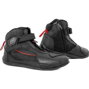 OZONE MOTO City motorlaarzen voor dames en heren, PU-leer, versterkte enkels en hielen, lange ritssluiting, reflecterende elementen