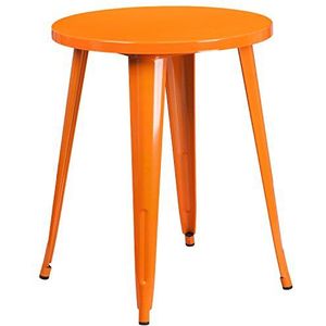 Flash Möbel 61 cm ronde metalen indoor-outdoor tafel, metaal, oranje, 71,12 x 63,5 x 12,7 cm