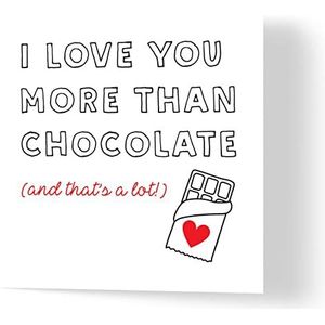 Wuzci Ik hou van je meer dan chocolade verjaardagskaart