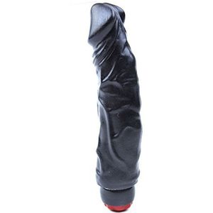 PleasureBox high power extra dikke zwarte realistische penis vibrator dildo met aderen en head