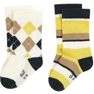 Steiff Sokken 2-pack EU maat 14 crème goud, gezellige knuffelsokken, katoenen sokken voor peuters, losse en comfortabele pasvorm, wasmachinebestendig, Crèam goud., 14