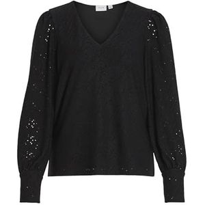 VIPAULINA V-hals L/S TOP, zwart, XS