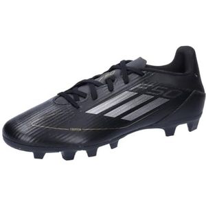 adidas Unisex F50 Club Voetbalschoenen Flexibele grond Firm Schoenen, Core Black Iron Met Goud Met, 45 1/3 EU