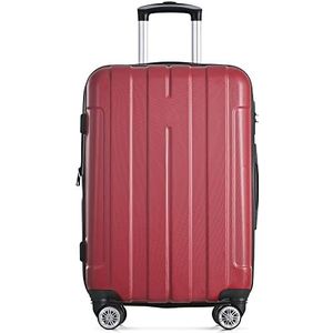 Merax Harde kofferset, reiskofferset, trolley, koffer met TSA-slot en universeel wiel, uitbreidbaar, draagkoffer, rolkoffer met telescoopgreep, rood, X-Large, Harde koffer