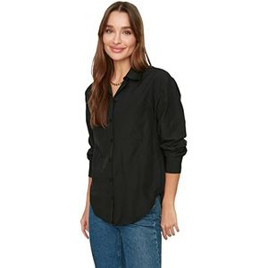 Trendyol Dames Zwart Boyfriend Shirt, 34