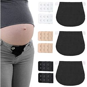 Qazuwa 9 stuks verstelbare zwangerschapsgordelverlenging, beha-verlenging, voor zwangerschap, broek, verlenging, riemverlenging, beha-bandjes