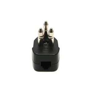 Spina Telefonica naar RJ11 - Adattatore Telefonico Con RJ11 - Geschikt voor Italia - Presa Telefonica Tripolare Nera