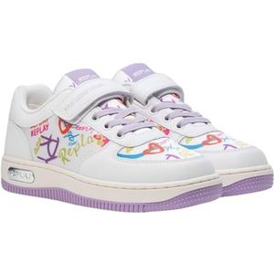 Replay Epic JR 5 Sneakers voor jongens en meisjes, wit multi, 34 EU, 2081 Wit Multi, 34 EU