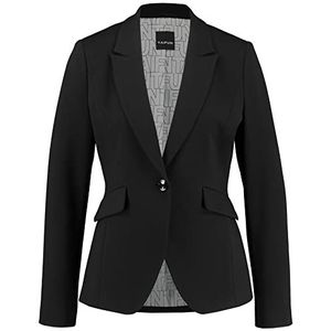 Taifun Klassieke blazer voor dames, lange mouwen, gevoerde blazer met lange mouwen, effen, zwart, 36