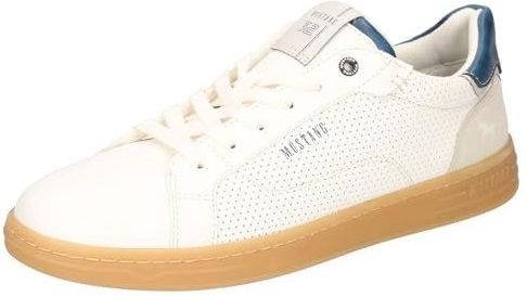 MUSTANG - Sneakers Laag - Donkerblauw Greige Wit - Imitatieleder