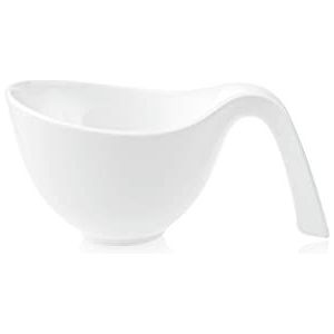 Villeroy en Boch - Flow kom, kom met handvat, voor salades/soep/desserts, premium porselein, vaatwasmachinebestendig, wit, 450 ml