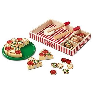 Melissa & Doug Pizza Party Houten Spel Voedsel Set Met 54 Toppings