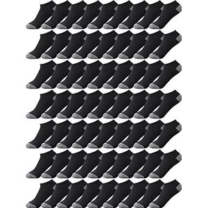 Hicarer 150 Pairs Men's Cushion Ankle Socks Breathable Casual Comfort Men Low Cut Sock for Sports Outdoor Running(Black, Gray)