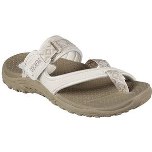 Skechers Reggae-Trailway teenslippers voor dames, Natuurlijke crème, 36 EU