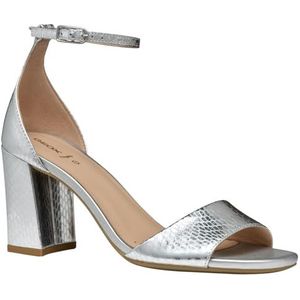 Geox Dames D New Eraklia 80 a sandaal met hak, Zilver, 36.5 EU