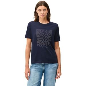 Cecil - T-shirt - Urban Navy Blue - Met Siersteentjes