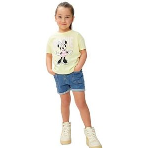 Koton Babygirls Jean Elastische Tailleband Pocket Detail Katoen Shorts, Mid Indigo (mid), 2-3 Jaar