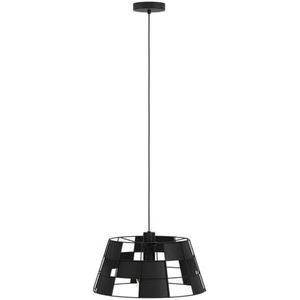 EGLO Hanglamp Pontefract, pendellamp boven eettafel, eettafellamp van zwart metaal, lamp hangend voor woonkamer, E27 fitting, Ø 42 cm