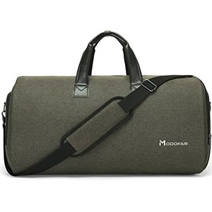 Converteerbare kledingtas met schouderriem, MODOKER Carry on Garment plunjezak voor mannen en vrouwen - 2 in 1 hangende koffer pak reistassen, Koffie, Converteerbare kledingzak met schouderriem