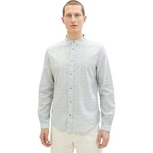 TOM TAILOR Overhem Uomini 1034903,31283 - Off White Green Leaf Design,XL