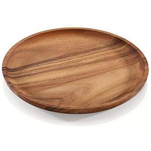 Zassenhaus M055993 acaciahout serveerbord, dienblad, houten bord, hout, natuur, 30,5 cm rond