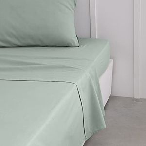 Today Essential - Bedlaken voor tweepersoonsbed, 240 x 300 cm, katoen, effen, groen, koningin