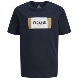 Jack & Jones - JJHAYATO - T-shirt - Camel/Nachtblauw/Wit