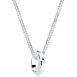 Diamore Dames sieraden halsketting ketting met hanger Basic Glamour elegant zilver 925 diamant 0,01 karaat wit lengte 45 cm