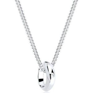 Diamore Dames sieraden halsketting ketting met hanger Basic Glamour elegant zilver 925 diamant 0,01 karaat wit lengte 45 cm