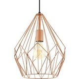 EGLO pendellamp CARLTON, 1 lichtbron Vintage pendelarmatuur, retro hanglamp van staal, kleur: koper, fitting: E27