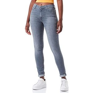 7 For All Mankind Dames Hw Skinny Slim Illusion Moon Tune met Embellished Squiggle Jeans, grijs, 24W x 24L
