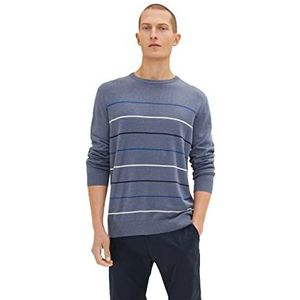 TOM TAILOR Heren 1035764 trui, 31531-Vintage Blue Melange Stripe, XXL