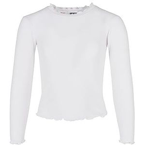 Urban Classics - Short Rib Kinder Longsleeve shirt - Kids 110 116 - Wit