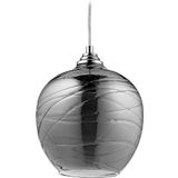 Relaxdays hanglamp glas, plafondlamp, HxØ: 130 x 22 cm, E27, voor hal, eetkamer, woon-of slaapkamer, zwart